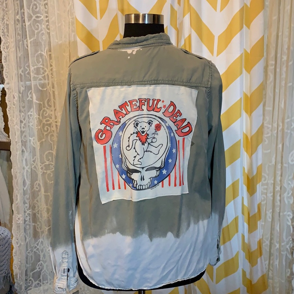 Women’s Grateful Dead bleached effect button down XXL